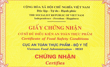 Xin giấy chứng nhận vệ sinh an toàn thực phẩm